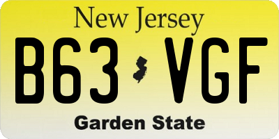 NJ license plate B63VGF