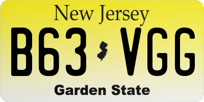 NJ license plate B63VGG