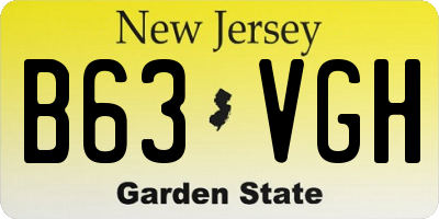 NJ license plate B63VGH