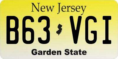 NJ license plate B63VGI