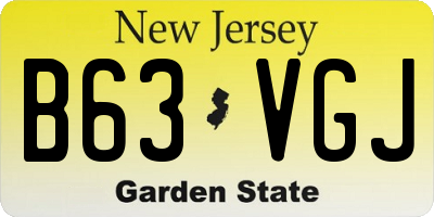NJ license plate B63VGJ