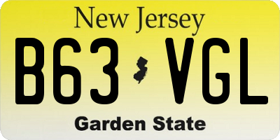 NJ license plate B63VGL