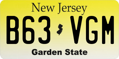 NJ license plate B63VGM