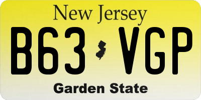 NJ license plate B63VGP