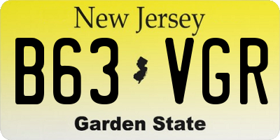 NJ license plate B63VGR