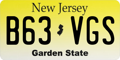NJ license plate B63VGS