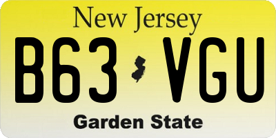 NJ license plate B63VGU