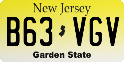 NJ license plate B63VGV