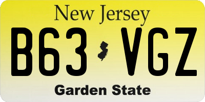 NJ license plate B63VGZ
