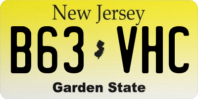 NJ license plate B63VHC
