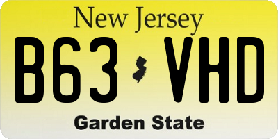 NJ license plate B63VHD