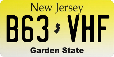 NJ license plate B63VHF
