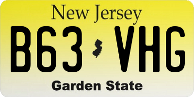 NJ license plate B63VHG