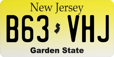 NJ license plate B63VHJ