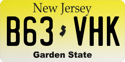 NJ license plate B63VHK
