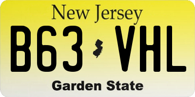 NJ license plate B63VHL