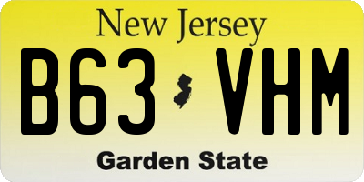 NJ license plate B63VHM