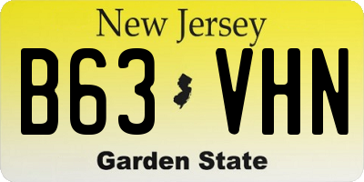NJ license plate B63VHN