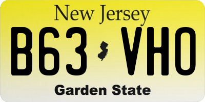 NJ license plate B63VHO