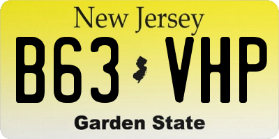 NJ license plate B63VHP