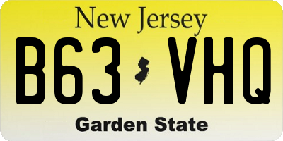 NJ license plate B63VHQ
