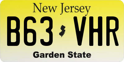 NJ license plate B63VHR