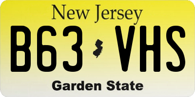 NJ license plate B63VHS