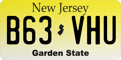 NJ license plate B63VHU