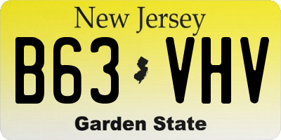 NJ license plate B63VHV