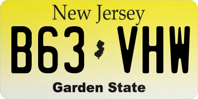 NJ license plate B63VHW