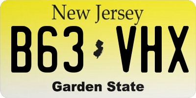 NJ license plate B63VHX