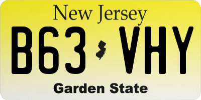 NJ license plate B63VHY