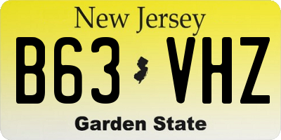 NJ license plate B63VHZ