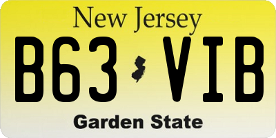 NJ license plate B63VIB