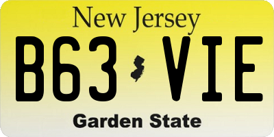 NJ license plate B63VIE