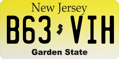 NJ license plate B63VIH