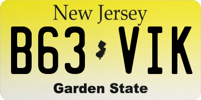 NJ license plate B63VIK