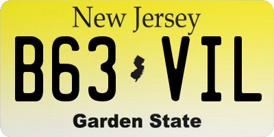 NJ license plate B63VIL