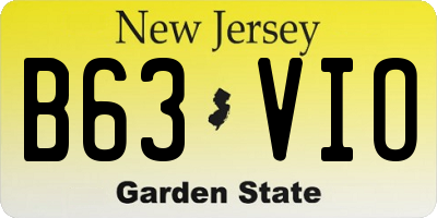 NJ license plate B63VIO