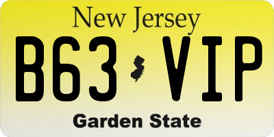 NJ license plate B63VIP