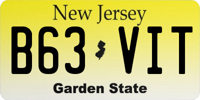 NJ license plate B63VIT