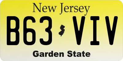 NJ license plate B63VIV