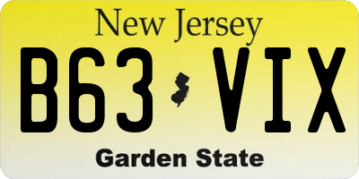 NJ license plate B63VIX