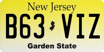 NJ license plate B63VIZ
