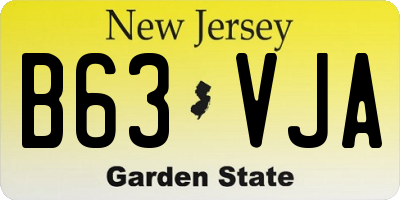 NJ license plate B63VJA