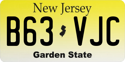 NJ license plate B63VJC