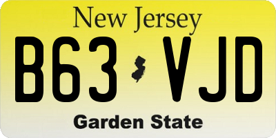 NJ license plate B63VJD