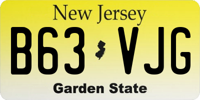 NJ license plate B63VJG