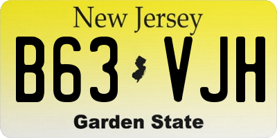 NJ license plate B63VJH