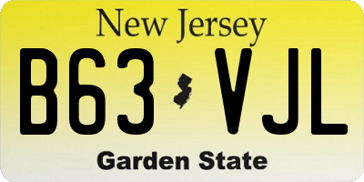 NJ license plate B63VJL